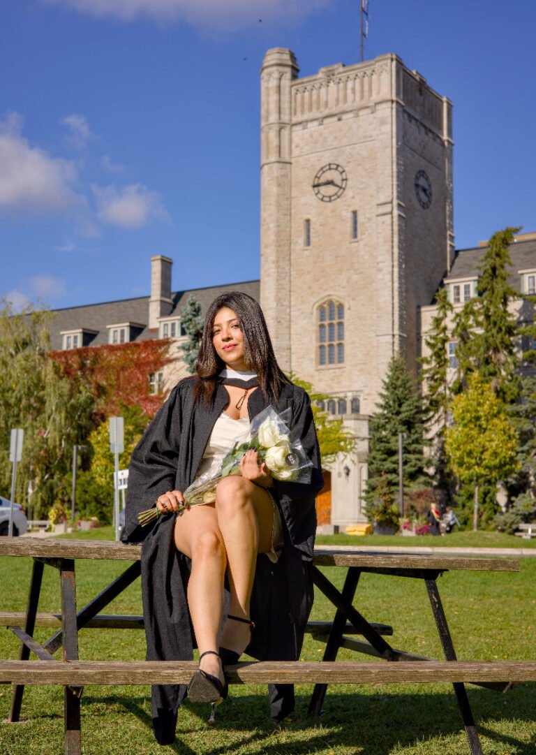 A cap toss frame at the University of Guelph